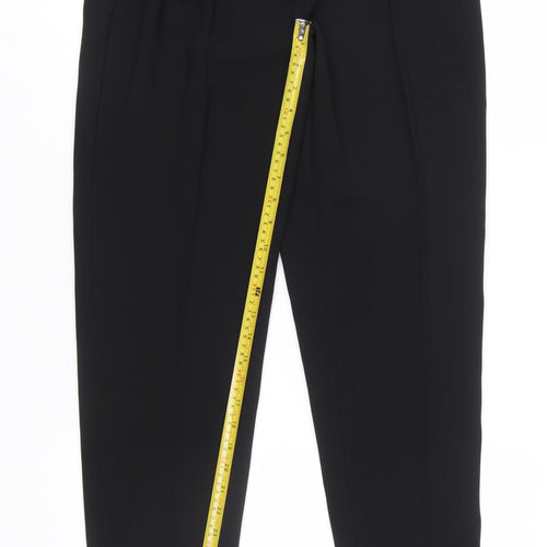 Mango Women Black Suit Trousers Size 8 Polyester Pleated Style