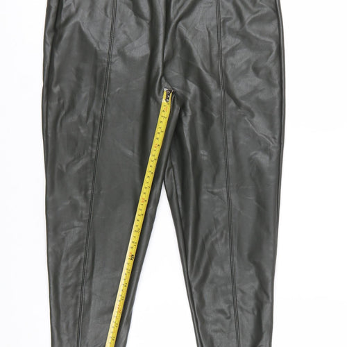 Marks and Spencer Women Black Size 14 Faux Leather Leggings