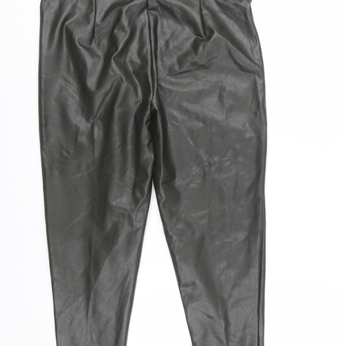 Marks and Spencer Women Black Size 14 Faux Leather Leggings