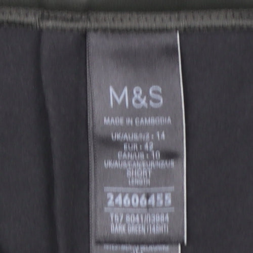 Marks and Spencer Women Black Size 14 Faux Leather Leggings