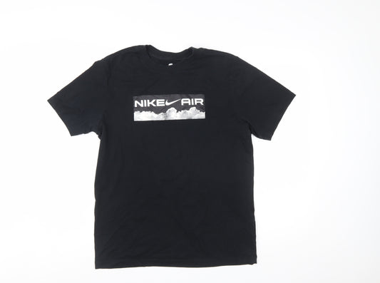 Nike Air Men's Black Graphic Sports T-Shirt Size M Regular Fit