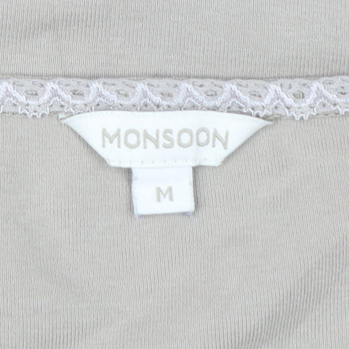 Monsoon Beige Cotton Women's Tank Top M Square Neck