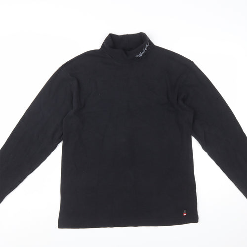 Quiksilver Womens Black 100% Cotton Long Sleeve High Neck Top Size 16