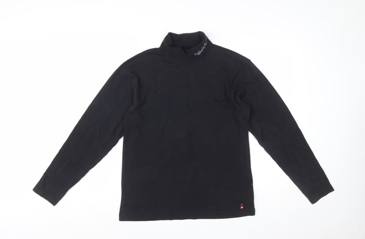 Quiksilver Womens Black 100% Cotton Long Sleeve High Neck Top Size 16