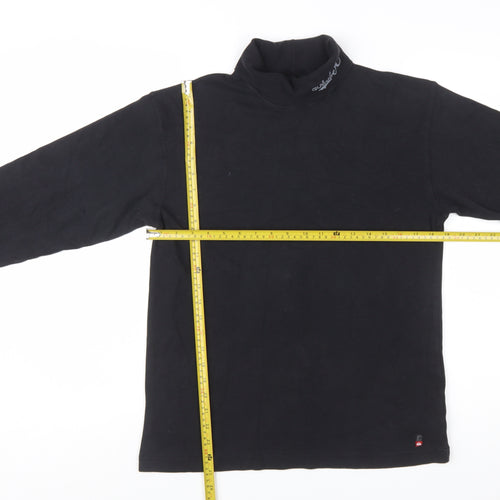 Quiksilver Womens Black 100% Cotton Long Sleeve High Neck Top Size 16