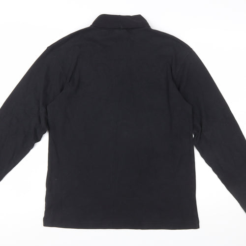 Quiksilver Womens Black 100% Cotton Long Sleeve High Neck Top Size 16