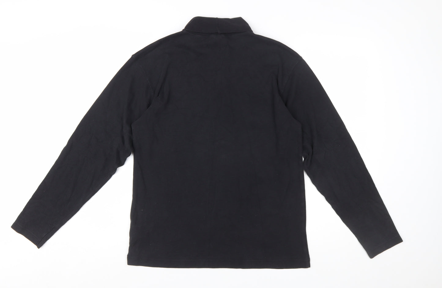 Quiksilver Womens Black 100% Cotton Long Sleeve High Neck Top Size 16