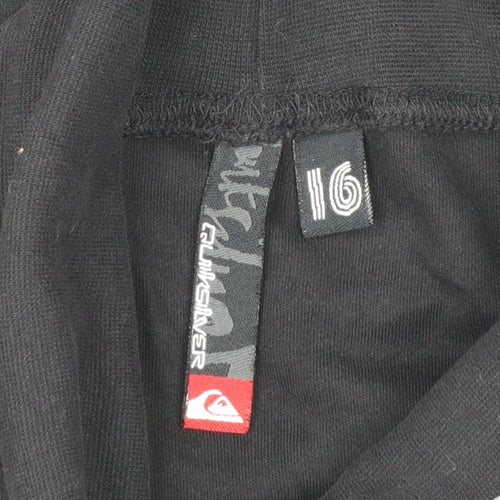 Quiksilver Womens Black 100% Cotton Long Sleeve High Neck Top Size 16