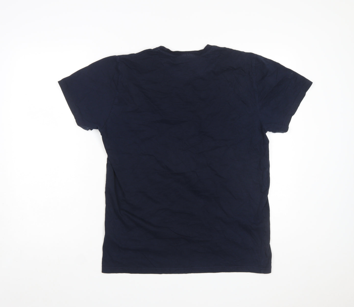 Pierre Cardin Men's Blue Cotton Crew Neck Short Sleeve T-Shirt L