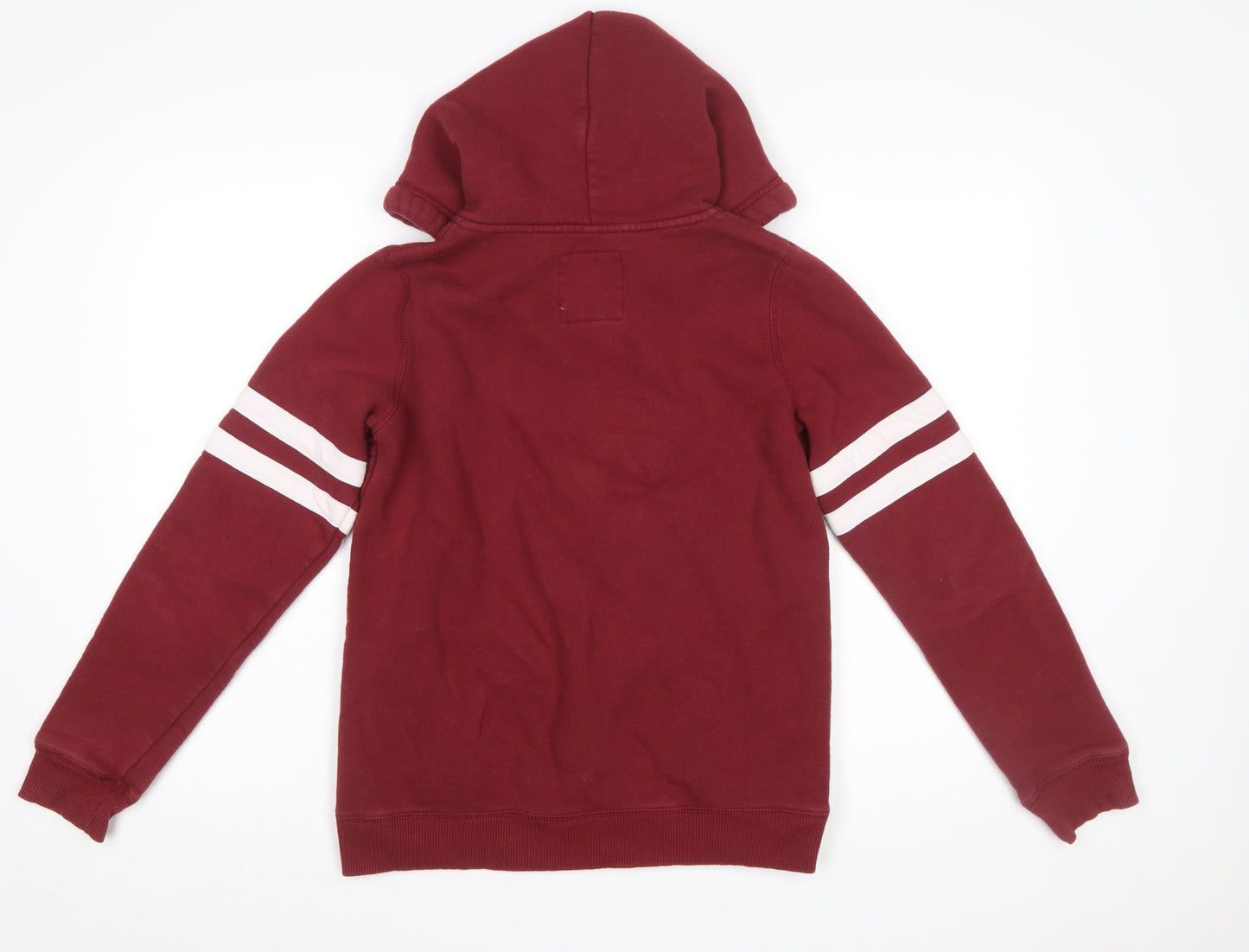 Hollister Women's Red Full Zip Hoodie S - Casual Logo Sweatshirt