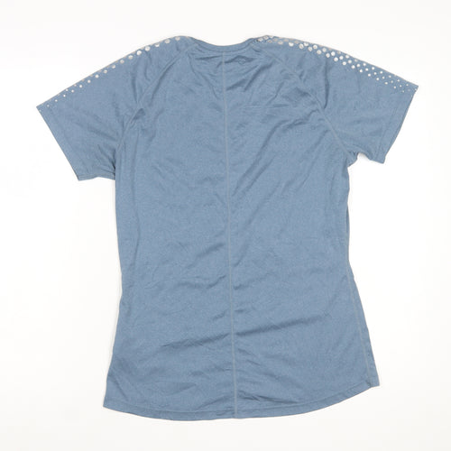 Asics Women Blue Athletic Short Sleeve Running T-Shirt Size L