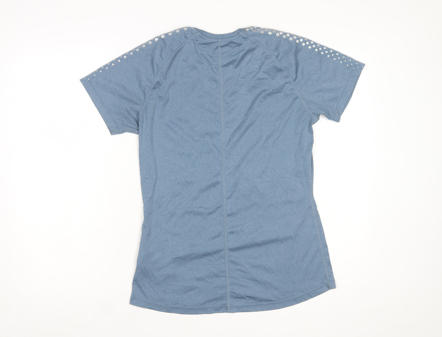 Asics Women Blue Athletic Short Sleeve Running T-Shirt Size L