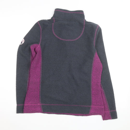 Weird Fish Women's Grey & Purple 1/4 Zip Pullover Sweatshirt Size 10