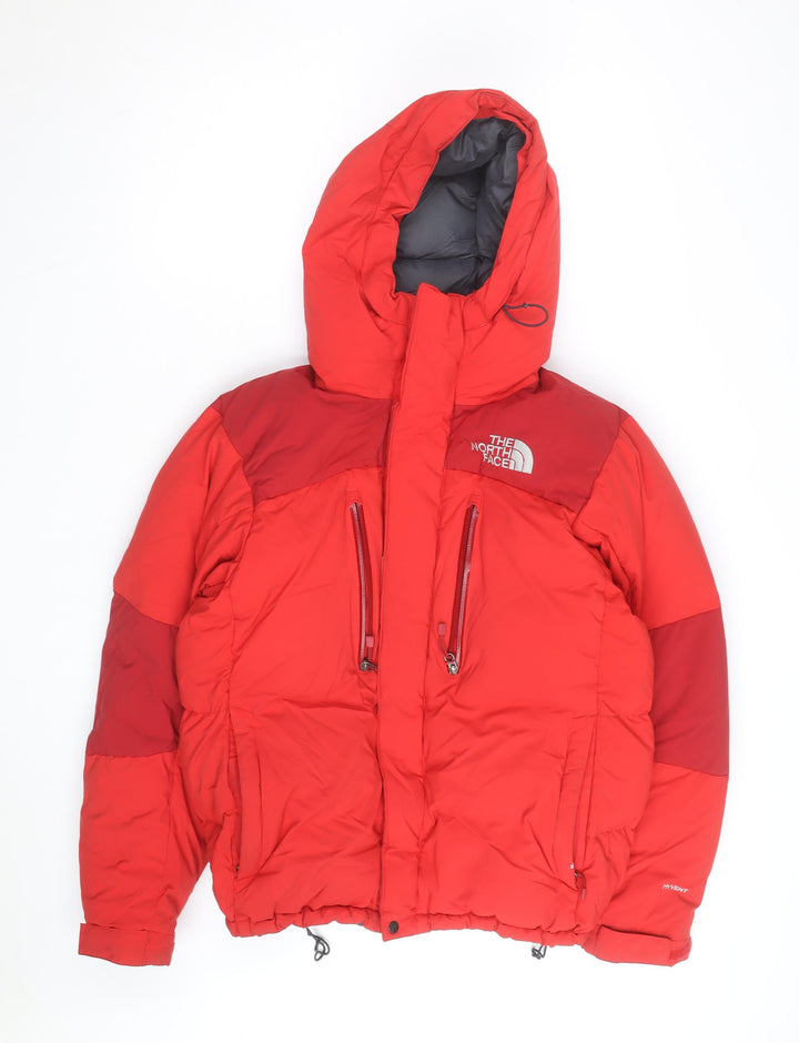 The North Face Men's Red Hooded Puffer Jacket Size L Waterproof Down