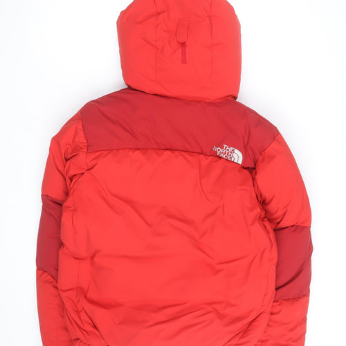 The North Face Men's Red Hooded Puffer Jacket Size L Waterproof Down