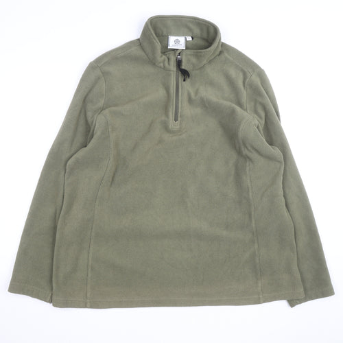 TOG24 Men’s Green Fleece 1/4 Zip Pullover Sweatshirt XL