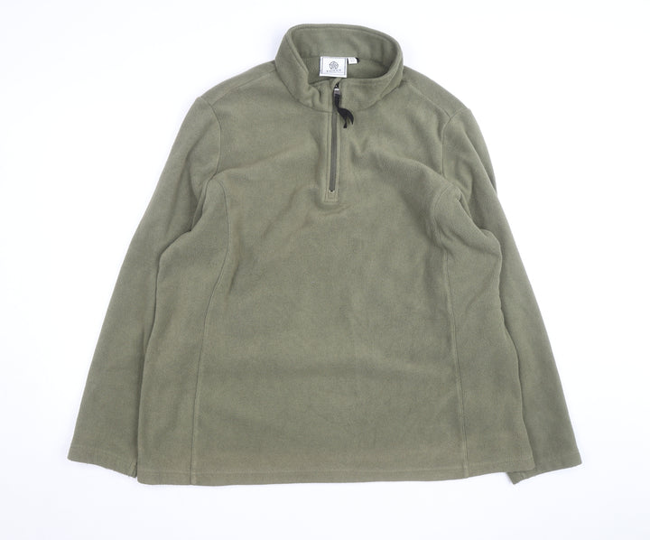 TOG24 Men’s Green Fleece 1/4 Zip Pullover Sweatshirt XL