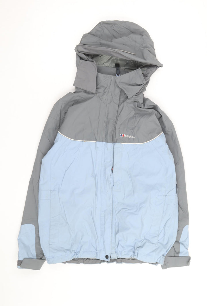 Berghaus Boys Grey Blue Waterproof Hooded Rain Coat Jacket 11-12 Years