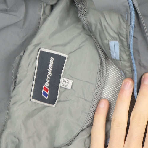 Berghaus Boys Grey Blue Waterproof Hooded Rain Coat Jacket 11-12 Years