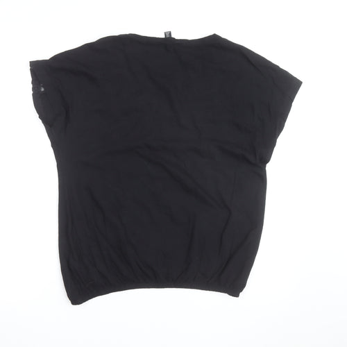 Next Women’s Black V-Neck Cotton Blouse Size 14