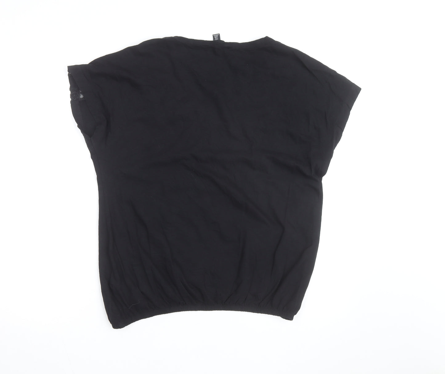 Next Women’s Black V-Neck Cotton Blouse Size 14