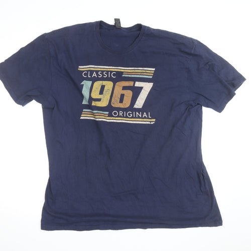 Gildan Men’s 2XL Blue Classic 1967 Retro Graphic Cotton T-Shirt