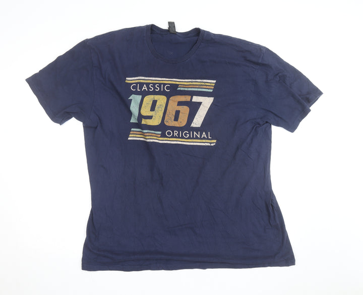 Gildan Men’s 2XL Blue Classic 1967 Retro Graphic Cotton T-Shirt