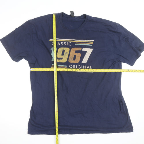 Gildan Men’s 2XL Blue Classic 1967 Retro Graphic Cotton T-Shirt