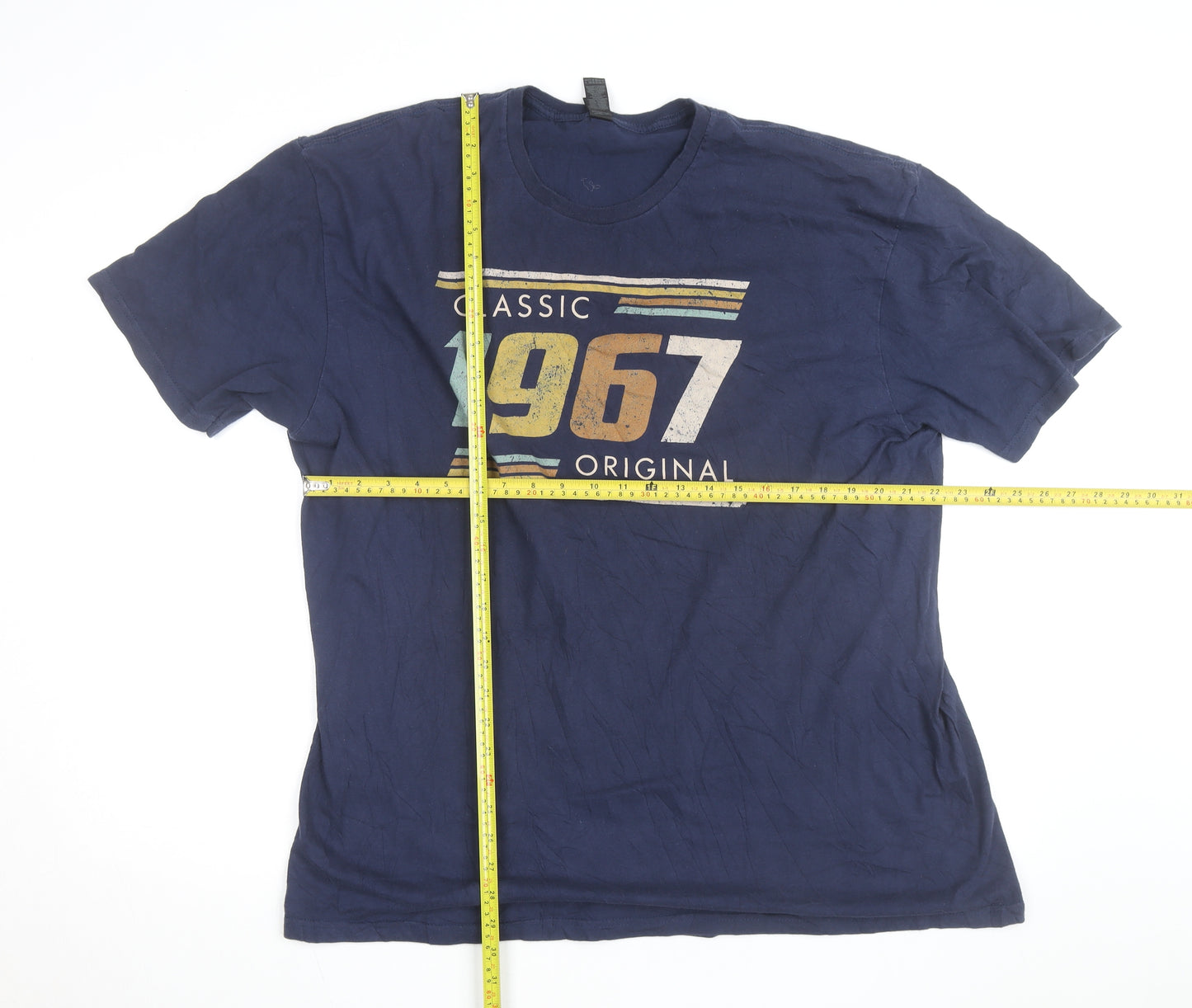 Gildan Men’s 2XL Blue Classic 1967 Retro Graphic Cotton T-Shirt