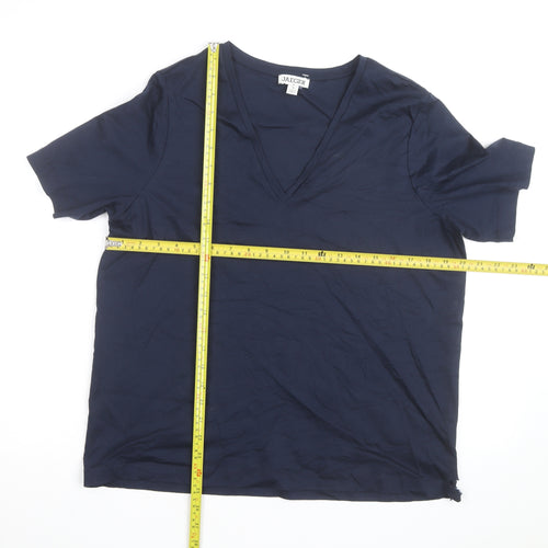 Jaeger Women’s Blue V-Neck Cotton Jersey T-Shirt Size 14