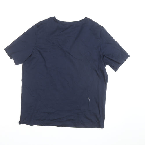 Jaeger Women’s Blue V-Neck Cotton Jersey T-Shirt Size 14