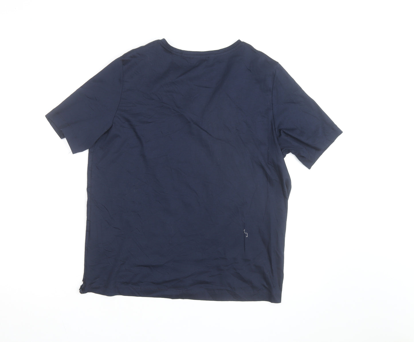Jaeger Women’s Blue V-Neck Cotton Jersey T-Shirt Size 14