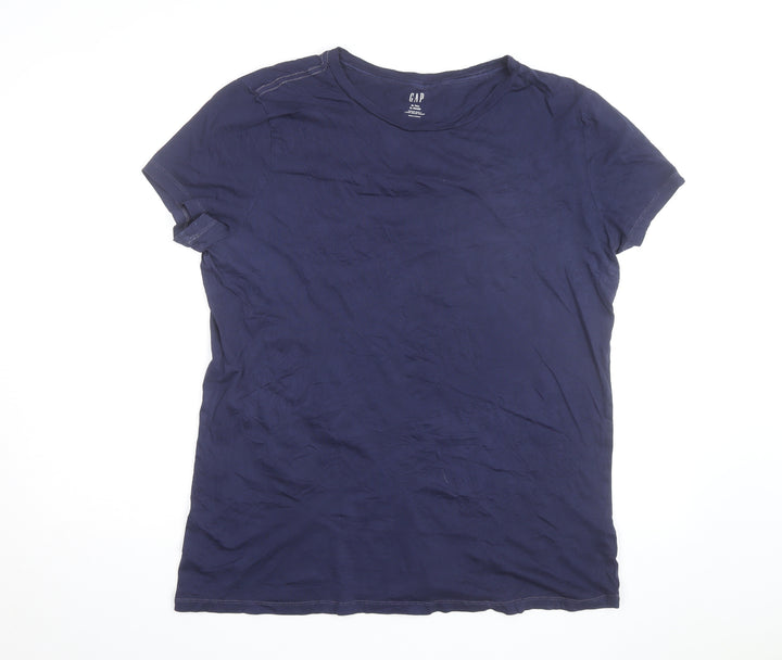 GAP Women's Blue XL Tall Basic Cotton Crew Neck T-Shirt