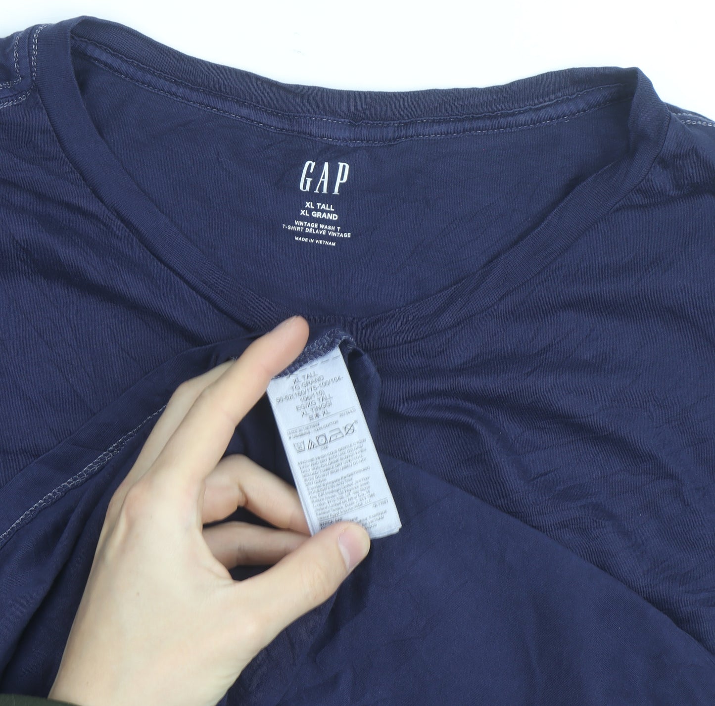 GAP Women's Blue XL Tall Basic Cotton Crew Neck T-Shirt