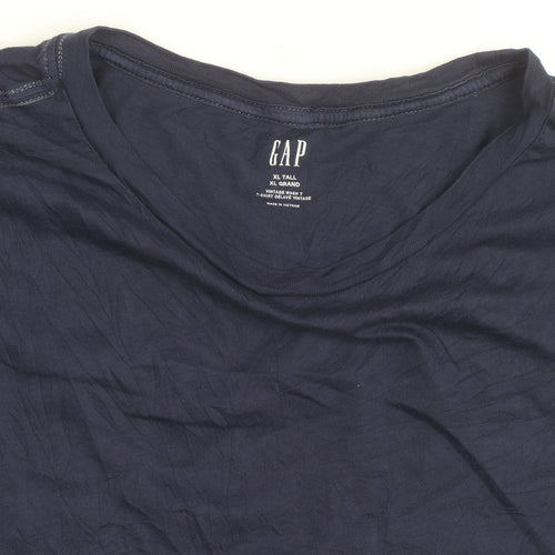 GAP Women's Blue XL Tall Basic Cotton Crew Neck T-Shirt