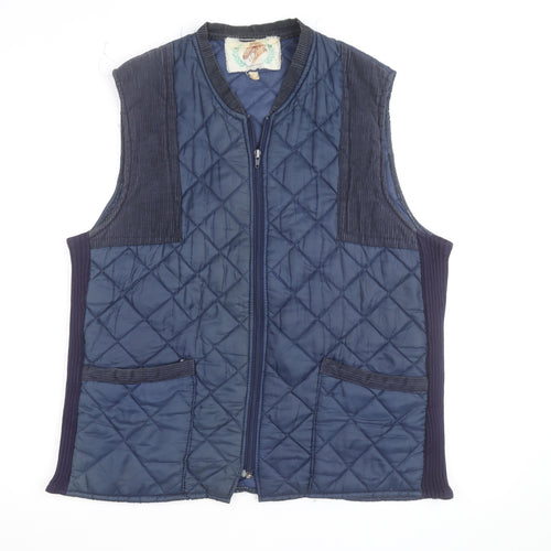 Vintage Leisurewear Men's Blue Quilted Waistcoat Size M