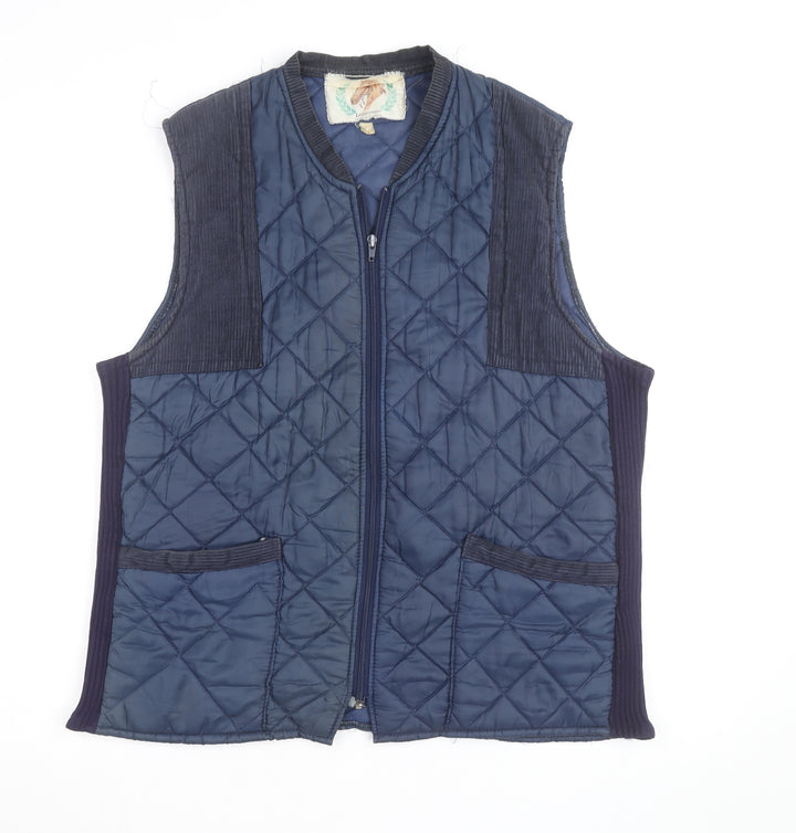 Vintage Leisurewear Men's Blue Quilted Waistcoat Size M