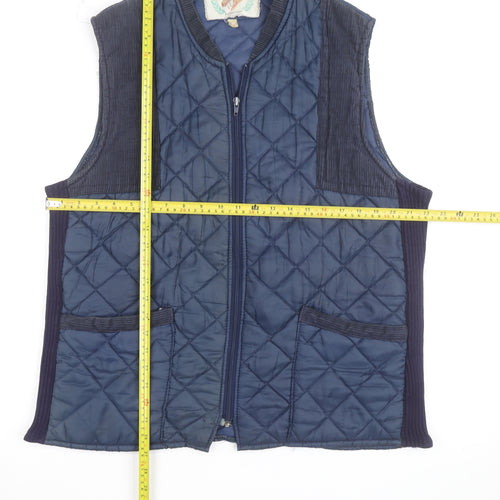 Vintage Leisurewear Men's Blue Quilted Waistcoat Size M