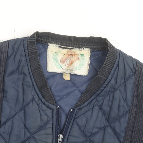 Vintage Leisurewear Men's Blue Quilted Waistcoat Size M