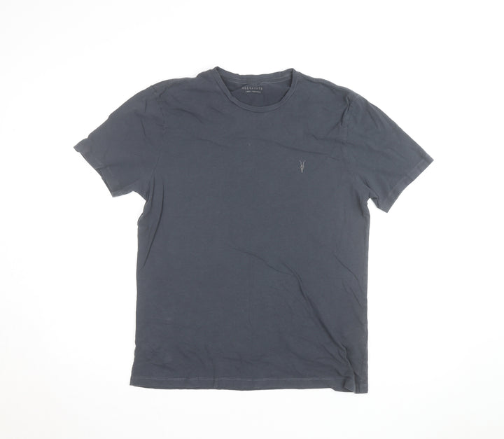 AllSaints Men's Black Crew Neck Large Cotton T-Shirt