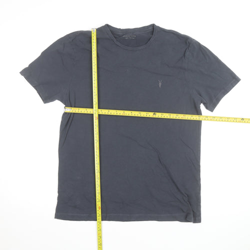 AllSaints Men's Black Crew Neck Large Cotton T-Shirt