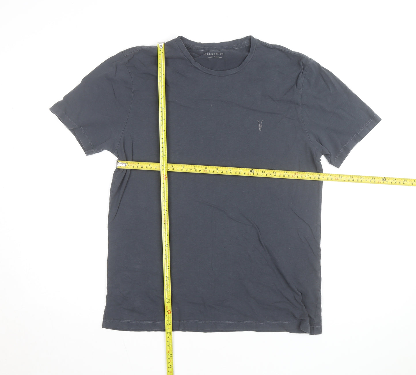 AllSaints Men's Black Crew Neck Large Cotton T-Shirt