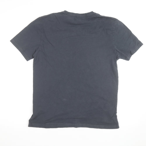 AllSaints Men's Black Crew Neck Large Cotton T-Shirt