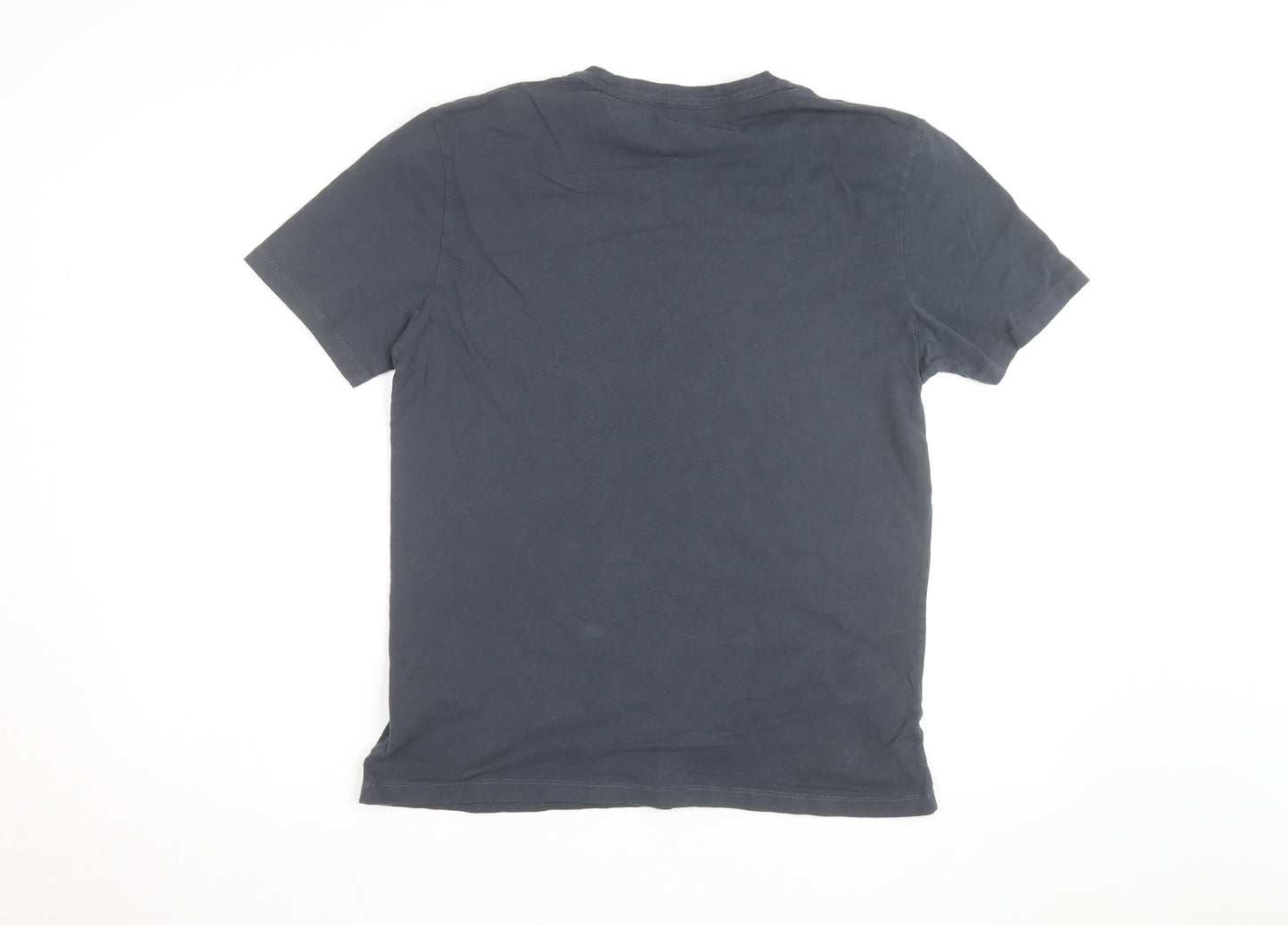 AllSaints Men's Black Crew Neck Large Cotton T-Shirt