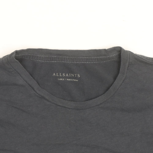 AllSaints Men's Black Crew Neck Large Cotton T-Shirt