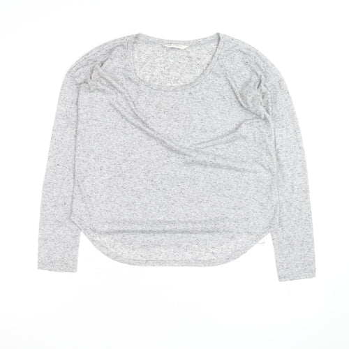 Miss Selfridge Womens Grey Long Sleeve Jersey T-Shirt Size 6