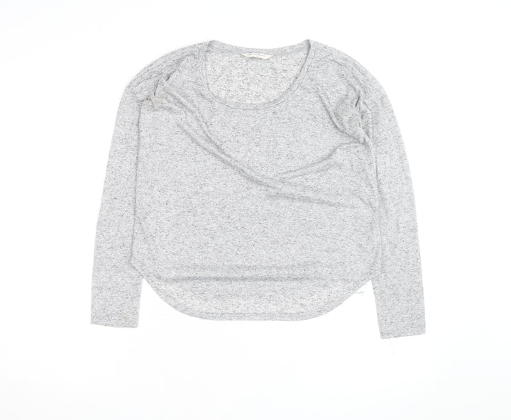 Miss Selfridge Womens Grey Long Sleeve Jersey T-Shirt Size 6
