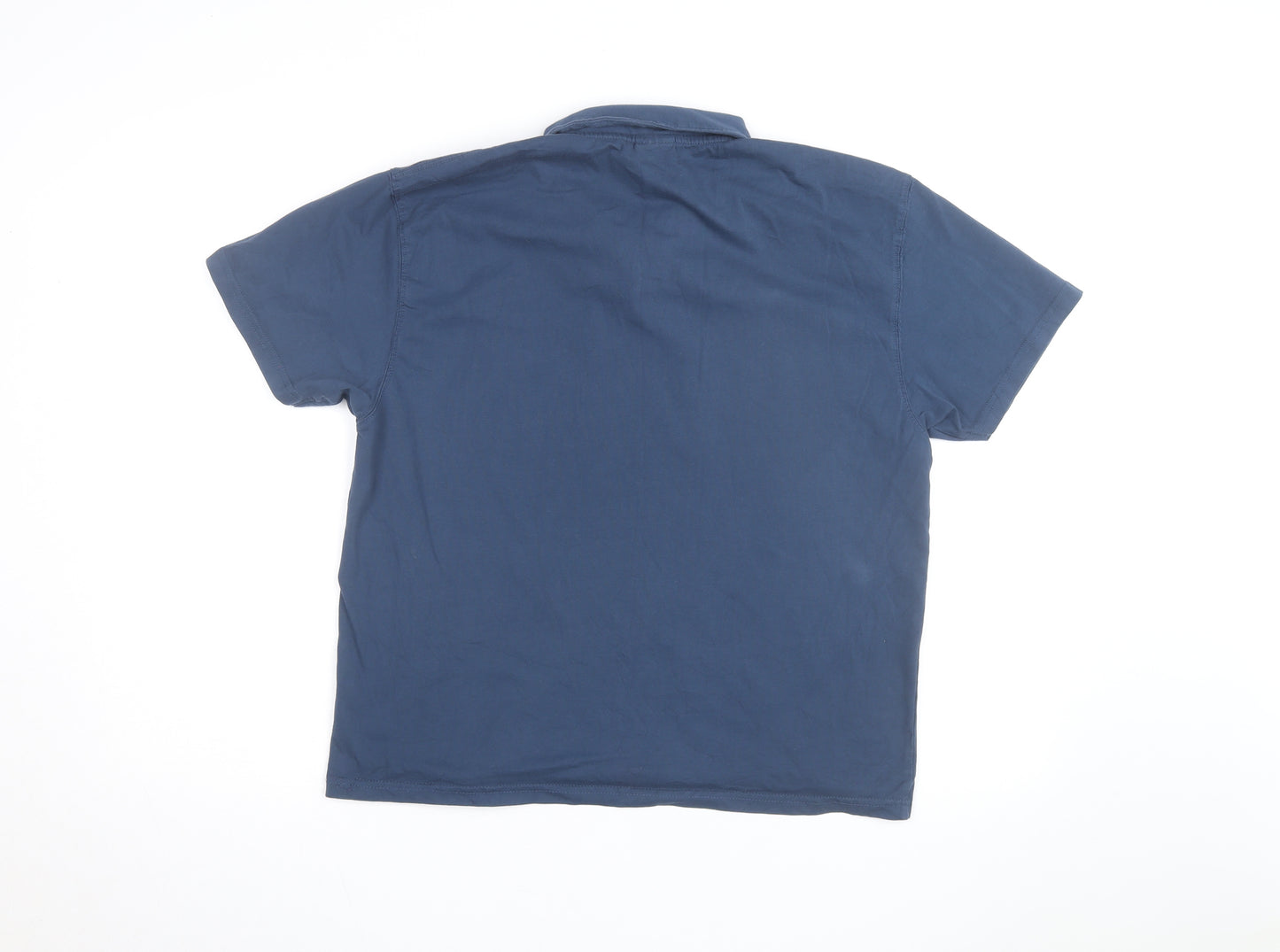 Quiksilver Men's Blue Beach Graphic Cotton Polo Shirt Size M