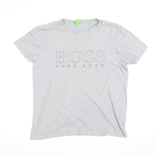 Hugo Boss Men's Grey Regular Fit Crew Neck Short Sleeve T-Shirt Size S