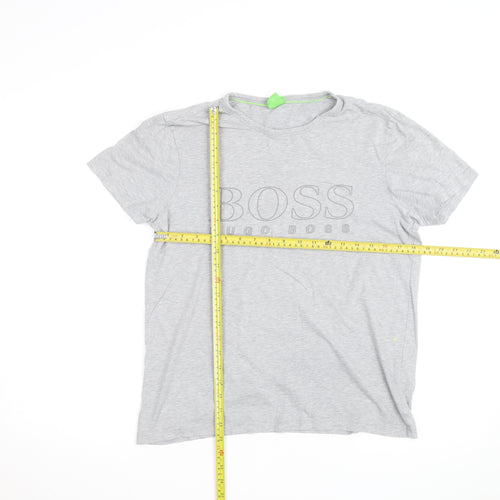 Hugo Boss Men's Grey Regular Fit Crew Neck Short Sleeve T-Shirt Size S